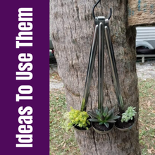 Load image into Gallery viewer, Vintage Green Enamel Ladle Wall Planters, Rustic Succulent Holders, Hanging Farmhouse Kitchen Decor, Upcycled Garden Wall Art