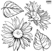 Load image into Gallery viewer, Sunflowers IOD Stamp - Two 12" x 12" Pages, Food Safe, Heavy Duty, Decor Stamp by Iron Orchid Designs