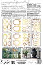 Load image into Gallery viewer, Petits Ornements IOD Foil Transfer - Four 12" x 16" Pages, Gold Guilded Image Transfer, Rub On Image by Iron Orchid Designs
