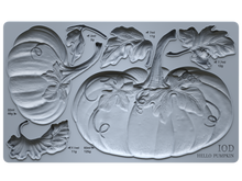 Load image into Gallery viewer, Hello Pumpkin 6&quot; x 10&quot; Food Safe Silicone Decor Mould (mold) by Iron Orchid Designs
