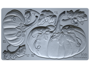 Hello Pumpkin 6" x 10" Food Safe Silicone Decor Mould (mold) by Iron Orchid Designs