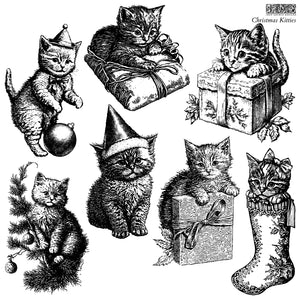 Christmas Kitties - 12" x 12" IOD Stamp (1 page)