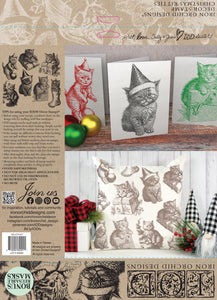 Christmas Kitties - 12" x 12" IOD Stamp (1 page)