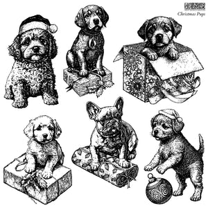 Christmas Pups - 12" x 12" IOD Stamp (1 page)