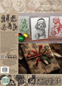 Christmas Pups - 12" x 12" IOD Stamp (1 page)