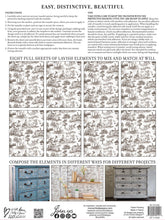Load image into Gallery viewer, English Toile IOD Transfer - Eight 12" x 16" Pages, Image Transfer, Rub-On Image by Iron Orchid Designs
