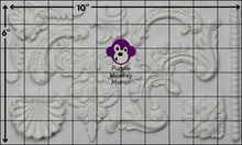 Load image into Gallery viewer, IOD Classic Elements Mould with a six by ten grid laid over an image of the mould to show the approximate measurement of the elements within the mould.
