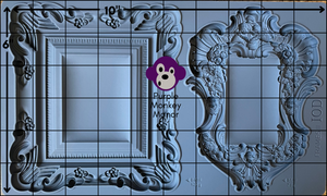 IOD Frames 2 mould with a six by ten grid laid over an image of the mould to show the approximate measurement of the elements within the mould.