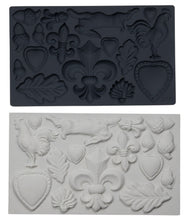 Load image into Gallery viewer, IOD Fleur de Lis Mould with the entire mould&#39;s casting below it.
