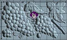 Load image into Gallery viewer, IOD Grapes Mould with a six by ten grid laid over an image of the mould to show the approximate measurement of the elements within the mould.
