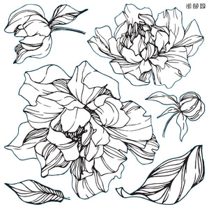 Peonies Two-Page Stamp