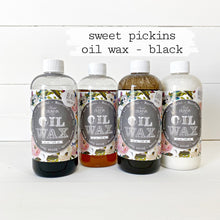 Load image into Gallery viewer, Sweet Pickins Oil Wax in Black. Comes in Two Sizes 4 oz and 16 oz.
