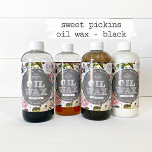 Sweet Pickins Oil Wax in Black. Comes in Two Sizes 4 oz and 16 oz.