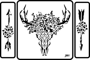 Skull and Arrows JRV Stencil